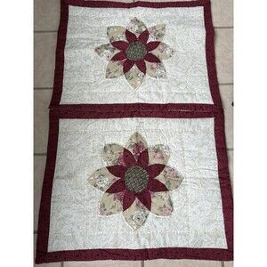Victoria Heart Company Patchwork Standard Sham 21x27 Farmhouse Red, Tan, Green